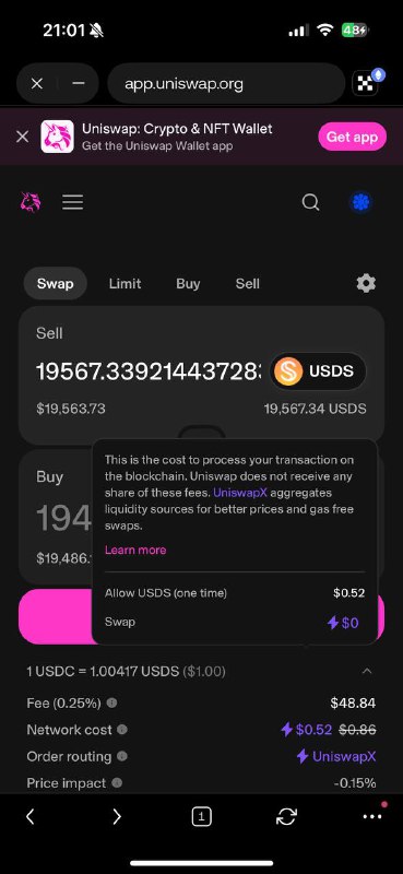 #web3 #crypto 噢册那 要不是看了一眼 差点被 uniswap 吞了 48 刀#web3 #crypto 噢册那 要不是看了一眼 差点被 uniswap 吞了 48 刀